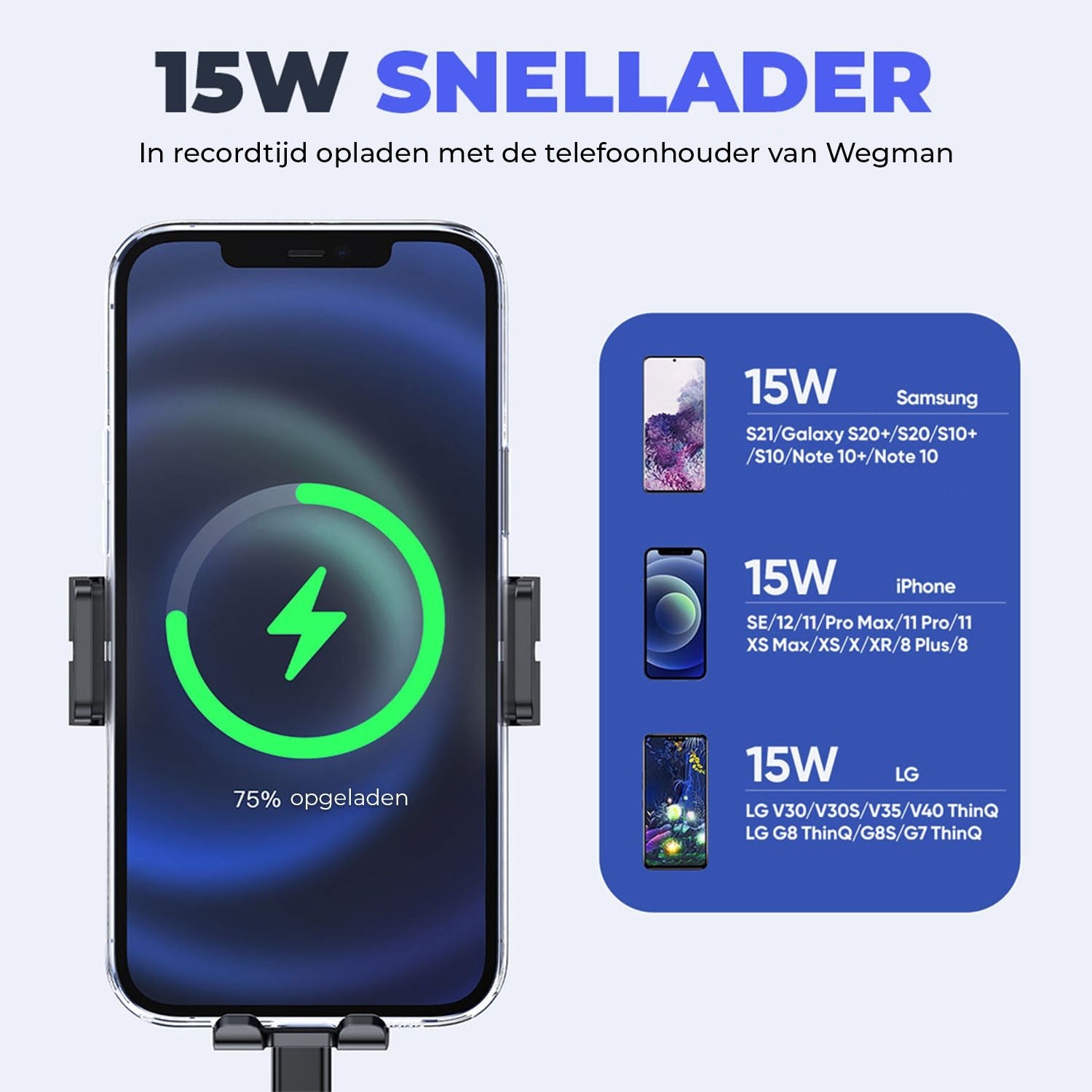 oplaad snelheden per telefoon merk van de draadloze oplader