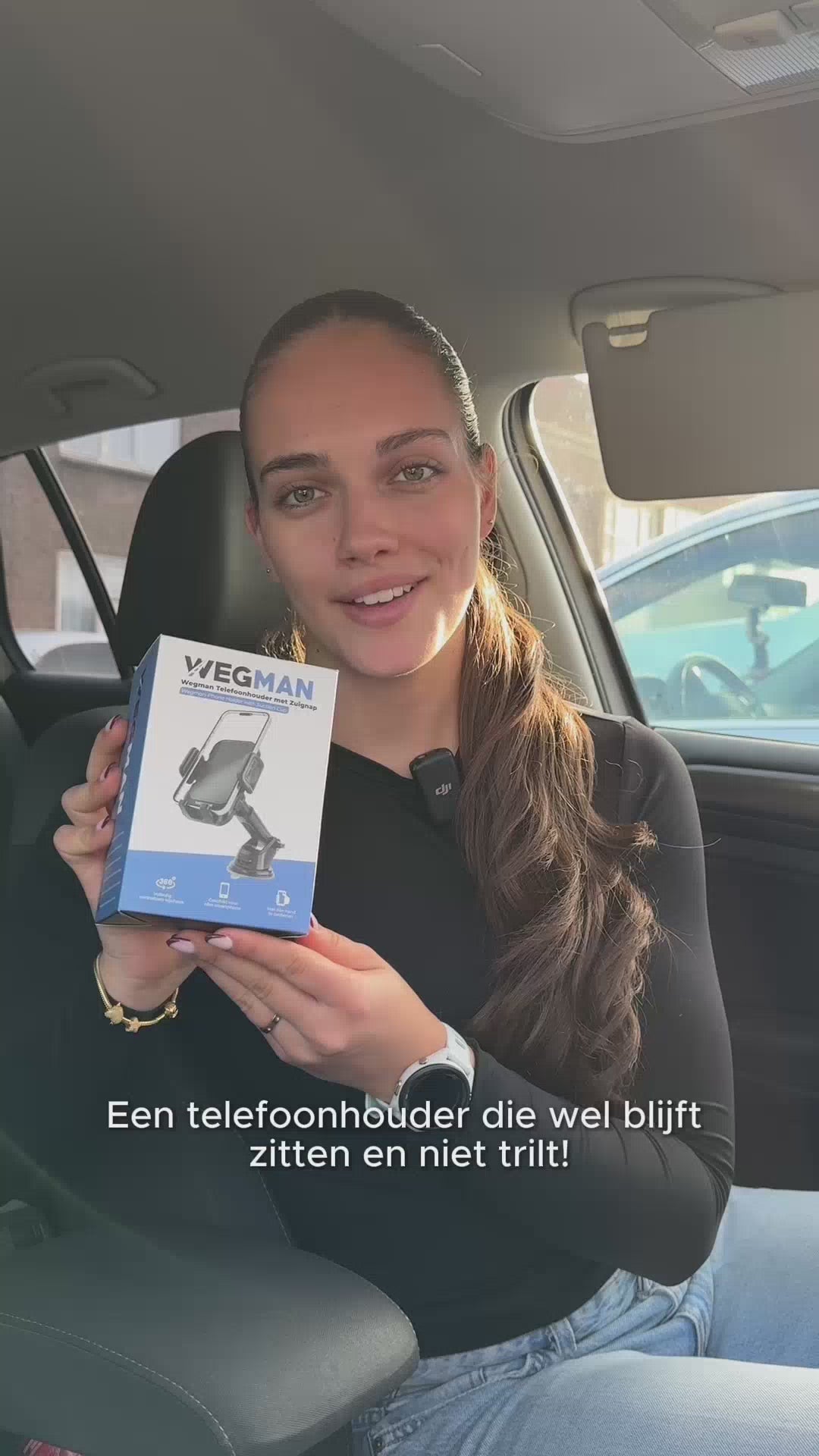 Klantreview Wegman telefoonhouder auto met zuignap op dashboard en autoruit